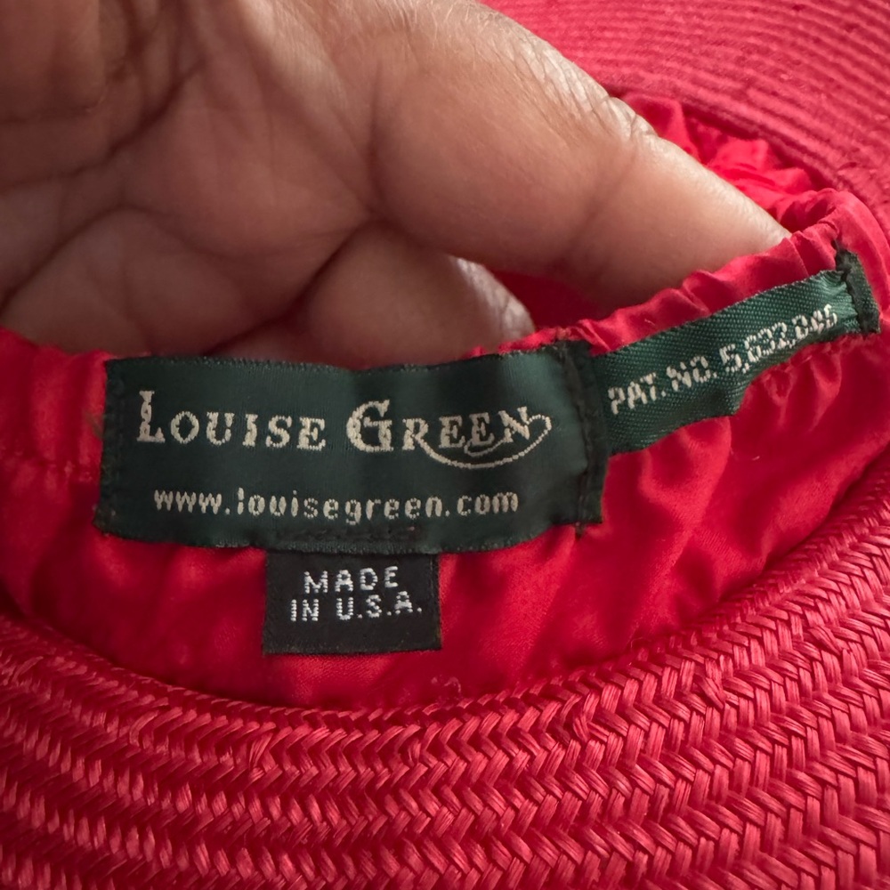 EUC Louise Green cream fedora cherry straw hat - Picture 15 of 16